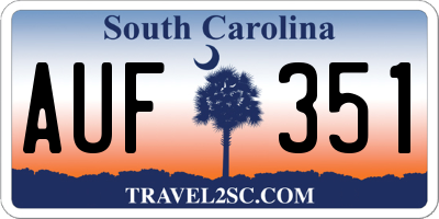 SC license plate AUF351