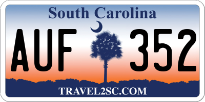 SC license plate AUF352