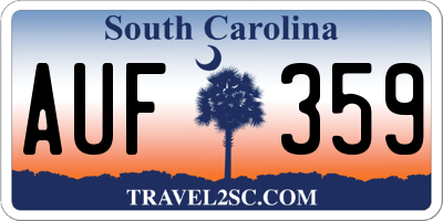 SC license plate AUF359
