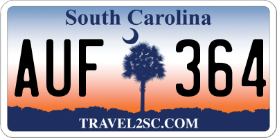 SC license plate AUF364