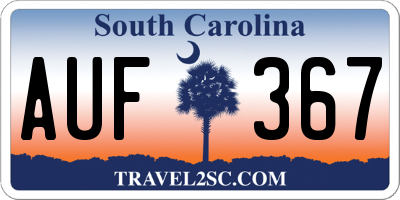 SC license plate AUF367