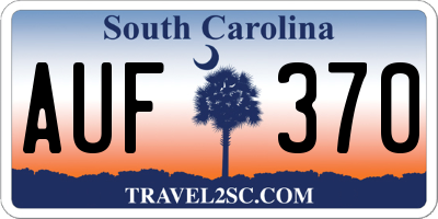 SC license plate AUF370