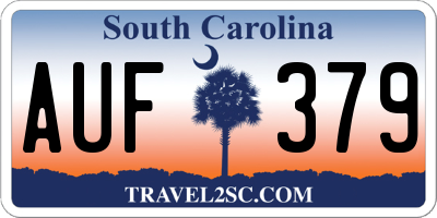SC license plate AUF379