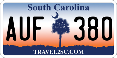SC license plate AUF380