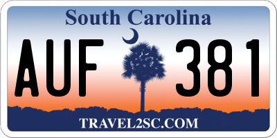 SC license plate AUF381