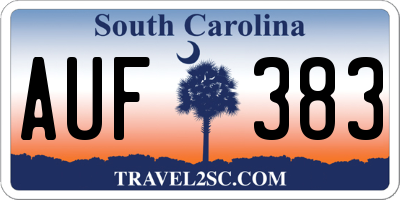 SC license plate AUF383