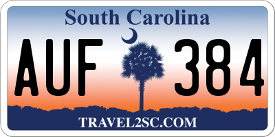SC license plate AUF384