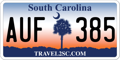 SC license plate AUF385