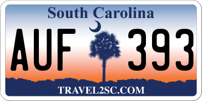 SC license plate AUF393