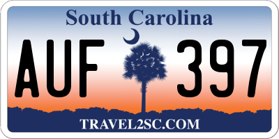 SC license plate AUF397