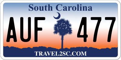 SC license plate AUF477