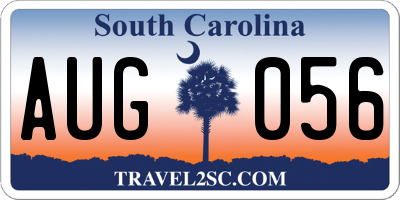 SC license plate AUG056