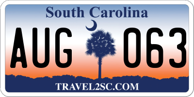 SC license plate AUG063