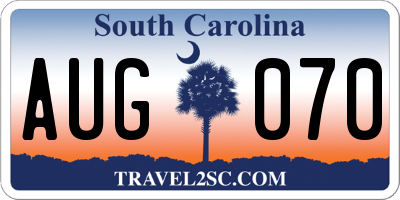 SC license plate AUG070