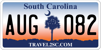 SC license plate AUG082