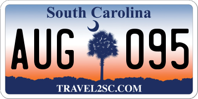 SC license plate AUG095