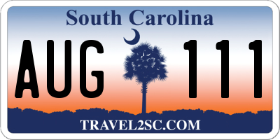 SC license plate AUG111