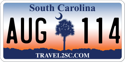 SC license plate AUG114