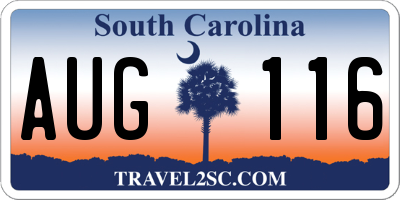 SC license plate AUG116