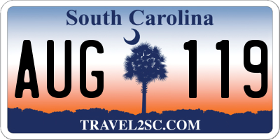 SC license plate AUG119