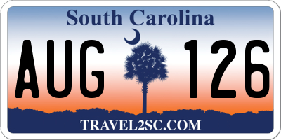 SC license plate AUG126