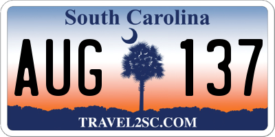 SC license plate AUG137