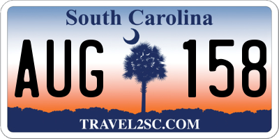SC license plate AUG158