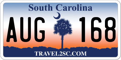 SC license plate AUG168