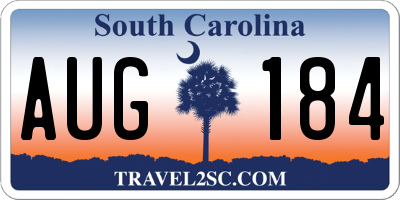 SC license plate AUG184