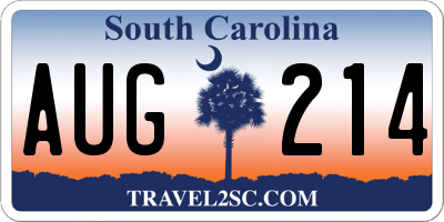 SC license plate AUG214