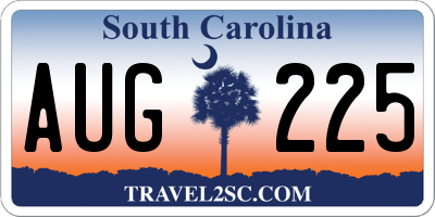SC license plate AUG225