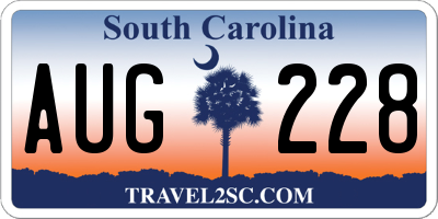 SC license plate AUG228