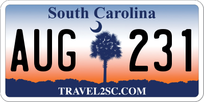 SC license plate AUG231