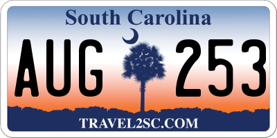 SC license plate AUG253