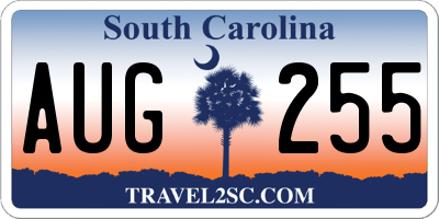 SC license plate AUG255