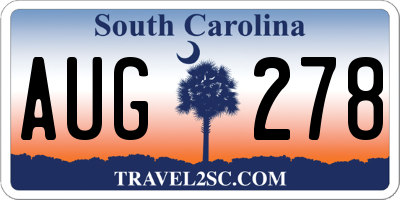 SC license plate AUG278