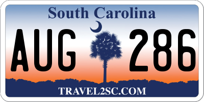 SC license plate AUG286
