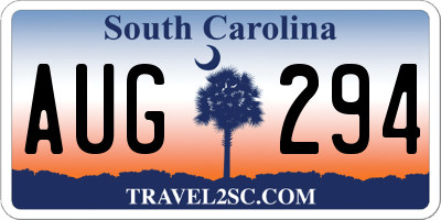 SC license plate AUG294