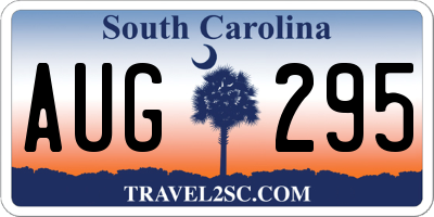 SC license plate AUG295