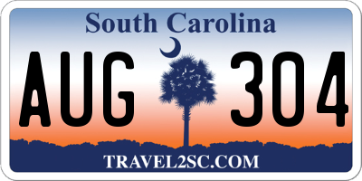 SC license plate AUG304