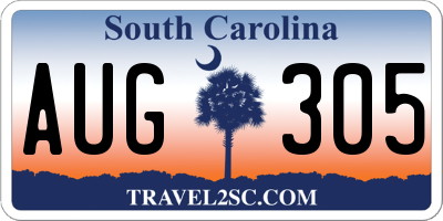 SC license plate AUG305