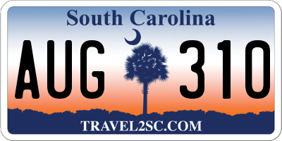 SC license plate AUG310