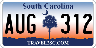 SC license plate AUG312