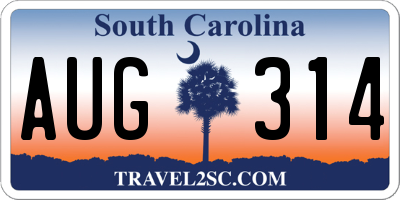 SC license plate AUG314