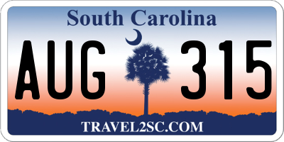 SC license plate AUG315