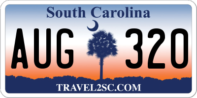 SC license plate AUG320