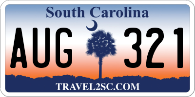SC license plate AUG321