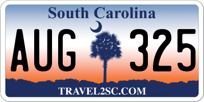 SC license plate AUG325