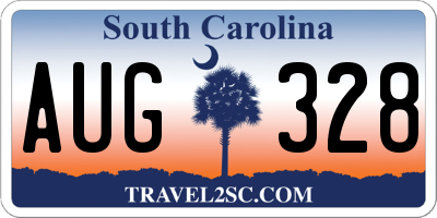 SC license plate AUG328