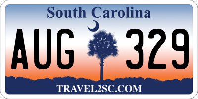 SC license plate AUG329